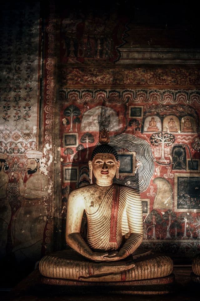 Buddha Statue inside Dambulla Cave Temple
