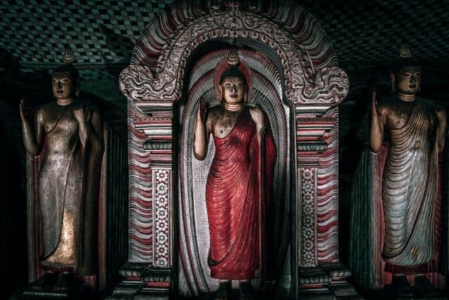 Buddha Statue inside Dambulla Cave Temple